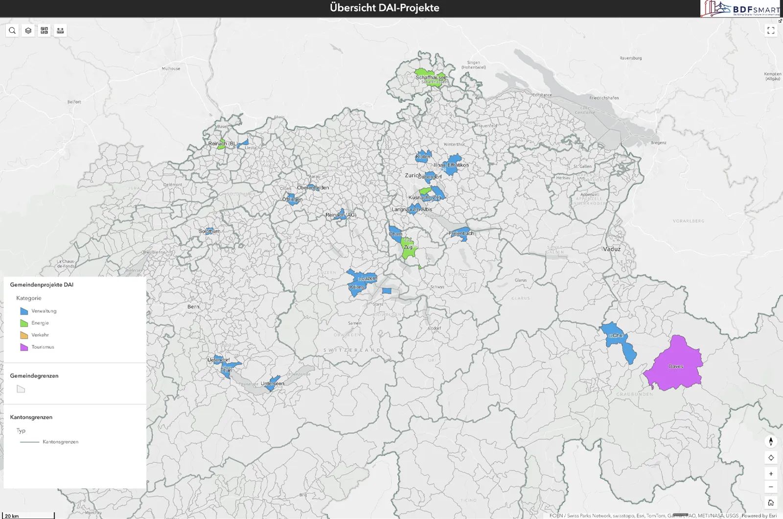 BDFcivory WebMap overview showing several construction projects